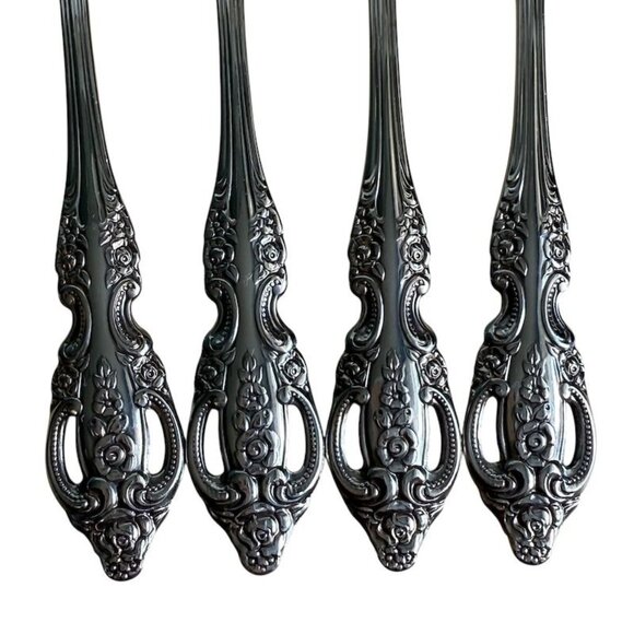 Oneida Pembrooke Renoir SSS Stainless Flatware 4-Piece Salad Fork Set Vintage 6- - Picture 4 of 10